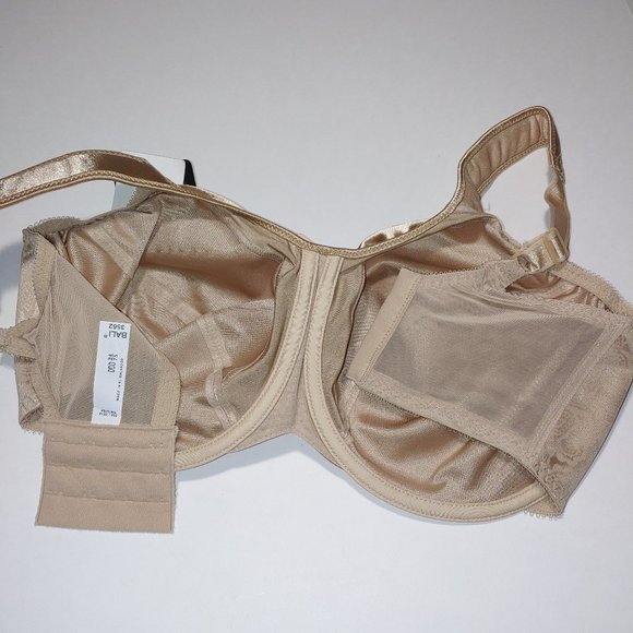 Bali Women's Satin Tracings Underwire Minimizer Bra Tan Beige Size 34DDD - Picture 3 of 6